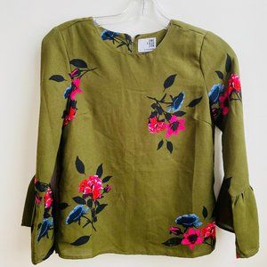 VERO MODA_Green floral blouse